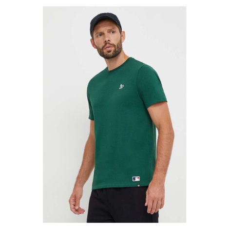 Bavlněné tričko 47brand MLB Oakland Athletics zelená barva 47 Brand