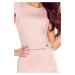 TAMARA - Elegantní dámské midi šaty v pudrově růžové barvě s páskem 301-1