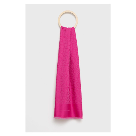 Vlněný šátek Boss růžová barva, vzorovaná Hugo Boss