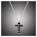 Manoki Pánský ocelový náhrdelník Xavier - chirurgická ocel, kříž WA480 Černá 65 cm