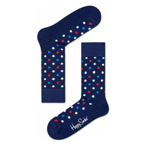 Modré ponožky Happy Socks s barevnými tečkami, vzor Dot