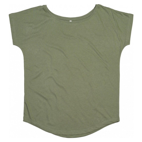 Dámské oversize tričko z organické bavlny s kulatými lemy Mantis