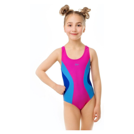 Dívčí jednodílné plavky Bibione růžovo-modré SPIN