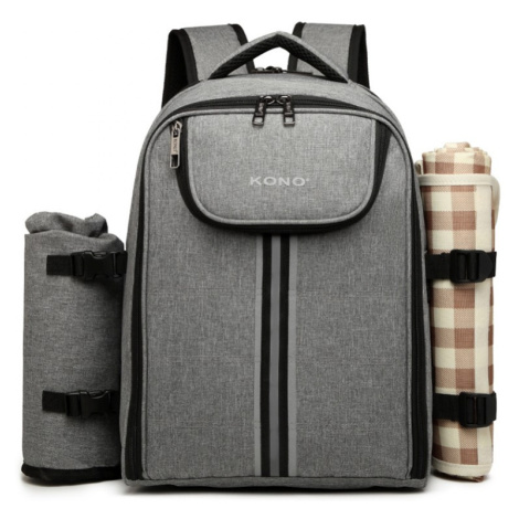 Piknikový batoh s dekou KONO - šedý