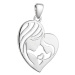Stříbrný přívěsek srdce matka a dítě 64002