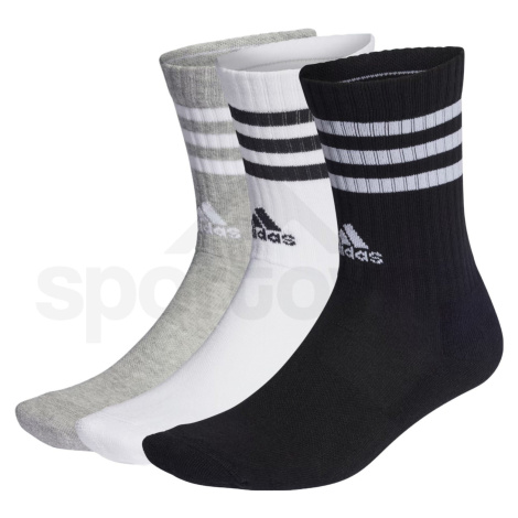 Adidas 3-Stripes Cushioned Sportswear Crew 3P U IC1323 - medium grey heather/white/black white