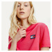 Tommy Hilfiger Tommy Jeans dámské tmavě růžové tričko CROPPED BADGE TEE