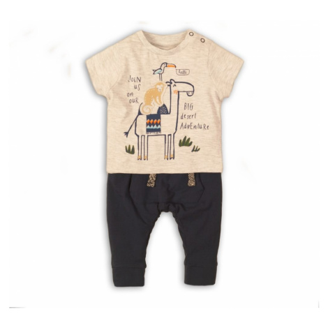 Chlapecký hnědý kojenecký set - tričko a kalhoty Aksel
