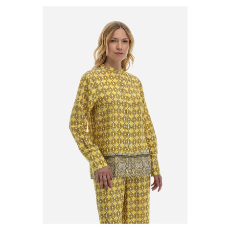 Košile la martina woman shirt printed poplin žlutá