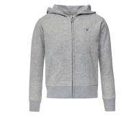 MIKINA GANT THE ORIGINAL FULL ZIP SWEAT HOODIE LIGHT GREY MELANGE