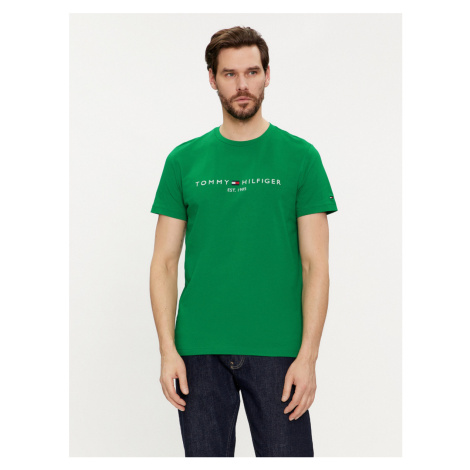 Tommy Hilfiger pánské zelené triko Logo