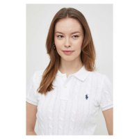 Bavlněné polo tričko Ralph Lauren bílá barva, 211943010