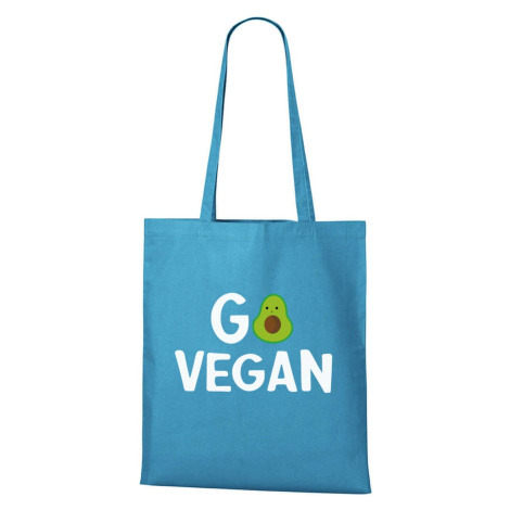DOBRÝ TRIKO Bavlněná taška s potiskem Go vegan Barva: Tyrkysová
