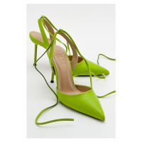 LuviShoes Bonje Green Women's Heeled Shoes