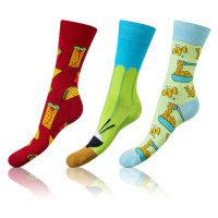 Bellinda CRAZY SOCKS 3x - Fun crazy socks 3 pairs - dark brown - light blue - light green