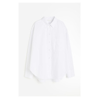 H & M - Oversized popelínová košile - bílá