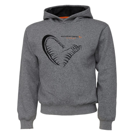 Savage Gear Dětská mikina Junior Jaw Hoodie Grey Melange - 12-14 let