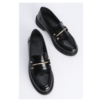 Marjin Women's Loafers Loafers Casual Buckle Sneakers Forye, Black.