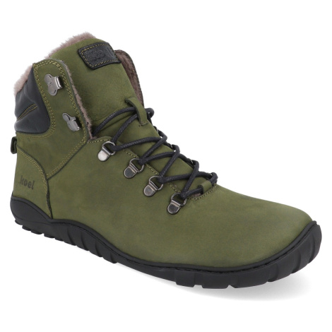 Barefoot zimní boty Koel - Porter LambsWool Khaki zelené