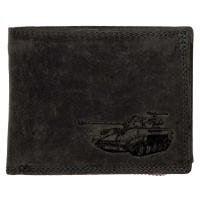 HL Luxusní kožená peněženka s tankem - černá