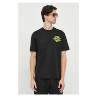 Bavlněné tričko Lacoste černá barva, s potiskem