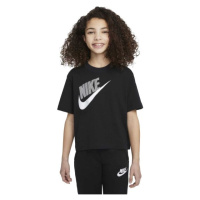 Nike SPORTSWEAR ESSENTIAL Dívčí tričko, černá, velikost