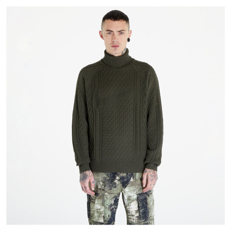 Svetr Nike Life Men's Cable Knit Turtleneck Sweater Cargo Khaki