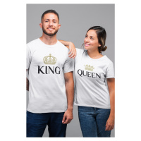MMO Trička pro páry King Queen Gold Barva: Bílá, Dámska