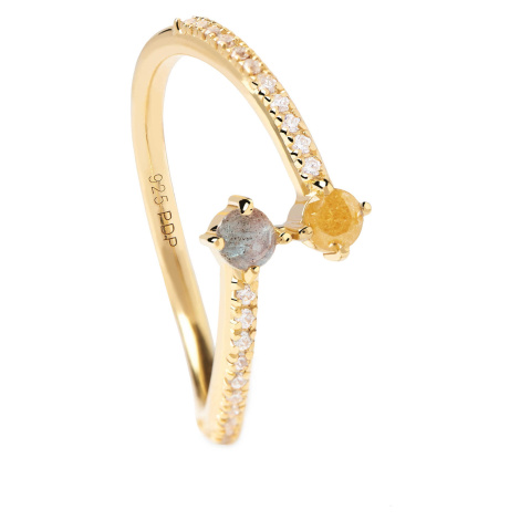 PDPAOLA Elegantní pozlacený prsten se zirkony VILLA AN01-647
