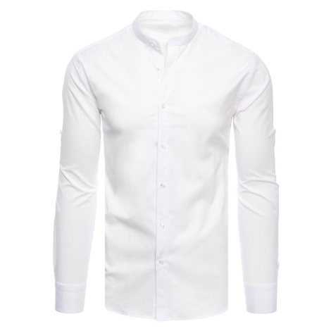 Pánská jednobarevná bílá košile Dstreet DX2487