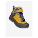 Žluté dětské kožené kotníkové outdoorové boty Keen Redwood Mid