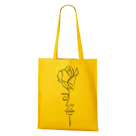 Plátěná taška žena a růže - praktická plátěná taška přes rameno BezvaTriko
