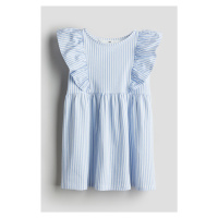 H & M - Žerzejové šaty's volánky - modrá