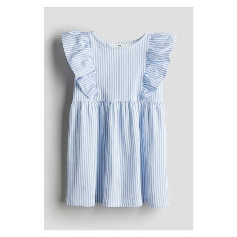 H & M - Žerzejové šaty's volánky - modrá H&M