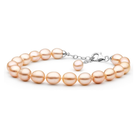 Gaura Pearls Perlový náramek Robie - řiční perla, stříbro 925/1000 FCP48-B 18 cm (XS) Růžová