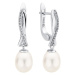 Gaura Pearls Stříbrné náušnice s bílou perlou Lucia, stříbro 925/1000 SK23216EL/W Stříbrná Bílá