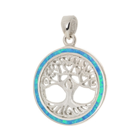 Stříbrný přívěšek strom života modrým s opálem STRZ0898F Ego Fashion