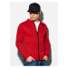 Červená pánská mikina na zip bez kapuce Ombre Clothing B1071