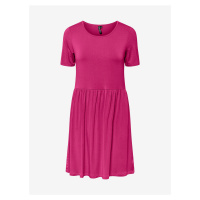 Tmavě růžové dámské basic šaty Pieces Taliva