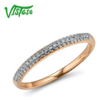 Minimalistický zlatý prsten zdobený diamanty Listese