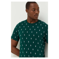 Bavlněné pyžamové tričko Polo Ralph Lauren zelená barva, 714899612