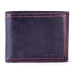 Černá kožená pánská peněženka s elegantním červeným lemováním