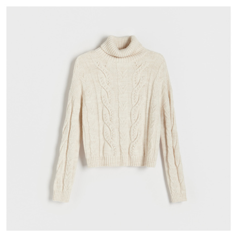 Reserved - Svetr s rolákem - Krémová
