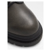 Černé dámské kožené kotníkové boty ALDO Nane