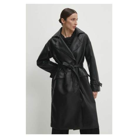 Trench kabát Answear Lab dámský, černá barva, přechodný, oversize