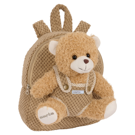 Safta Teddy Bear dětský batůžek s plyšovým medvídkem - 4,65 L - hnědý