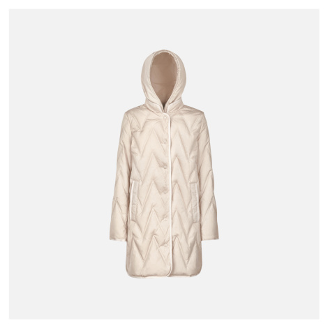 Krémové dámské péřové bundy Geox Plummery - Dámské