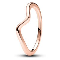 Pandora Vlnitý bronzový prsten Timeless Rose 183095C00 58 mm
