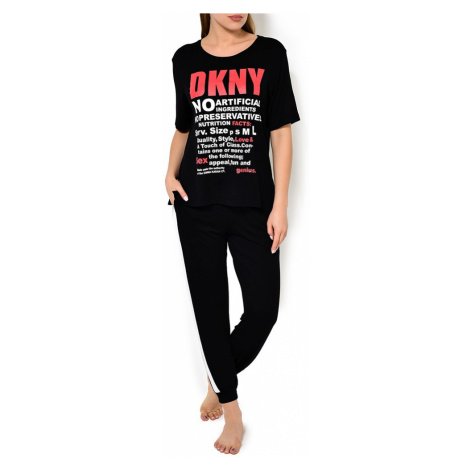 DKNY dámské pyžamo YI6419409 černé - Černá