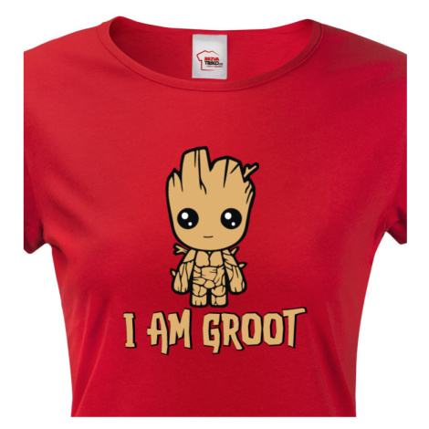 Dámské tričko Groot z filmu Strážci galaxie - Já jsem Groot na triku BezvaTriko